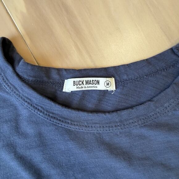 Buck Mason Shirt M Blue Made in USA Casual Streetwear California New York - Picture 7 of 9